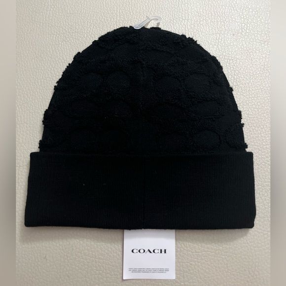 NWT - COACH Unisex Terry Logo Wool Blended Beanie - Picture 1 of 3